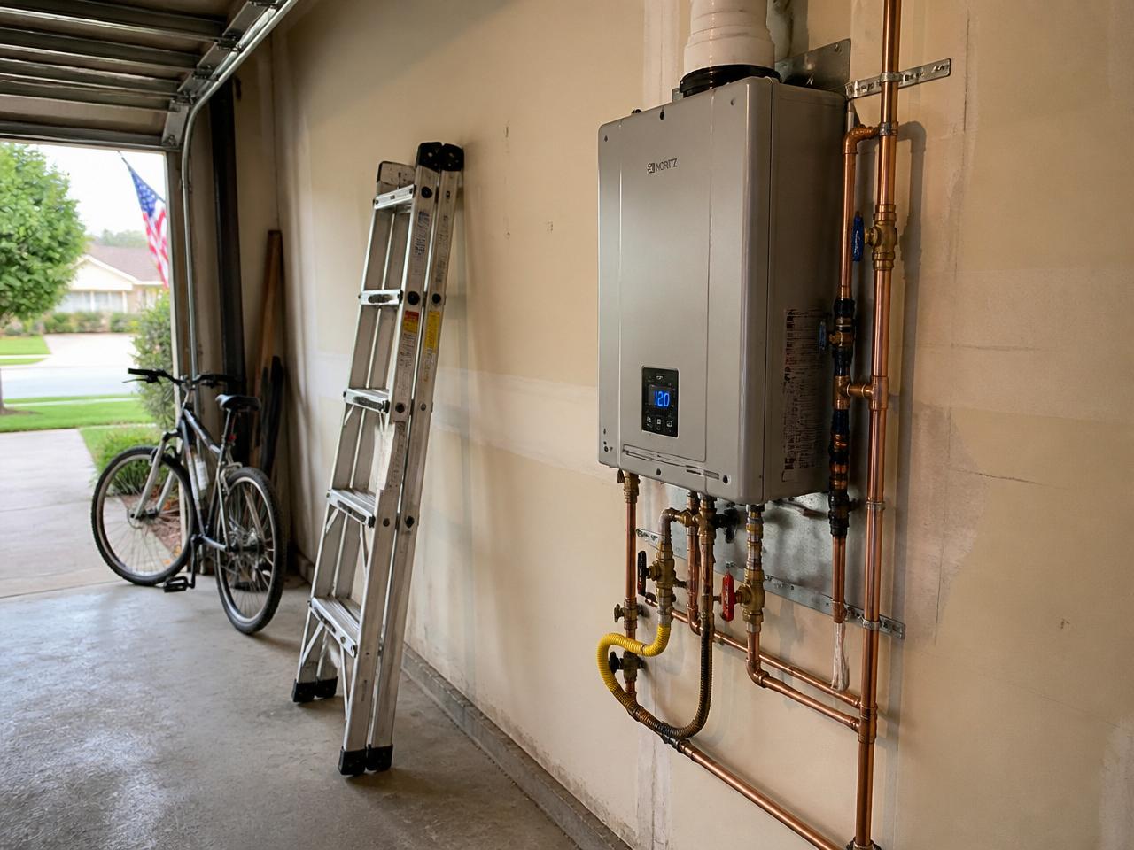New tankless water heater installation